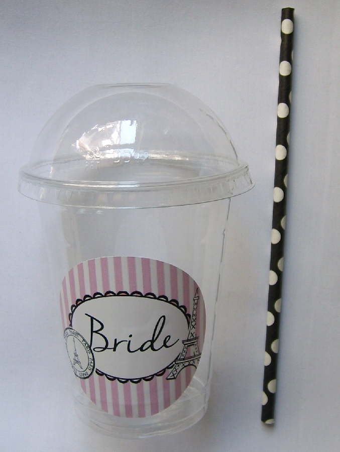 plastic-dome-cup--bride-paris-themed--straw--1-qty-